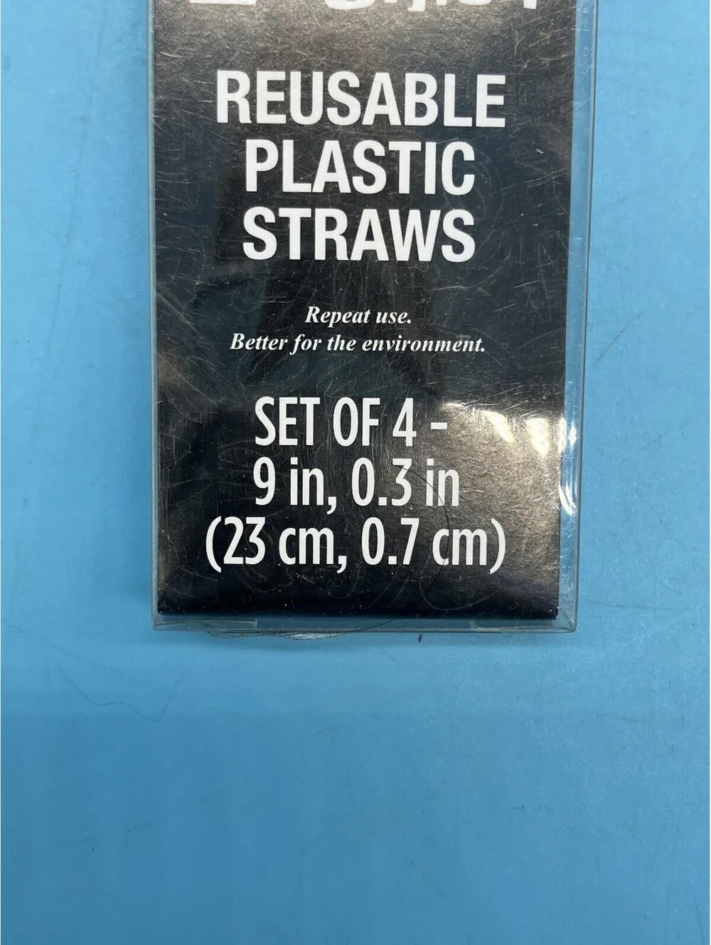Disney Lilo & Stitch Reusable Plastic Straws Set Of 4 Blue 9in Kids Adults